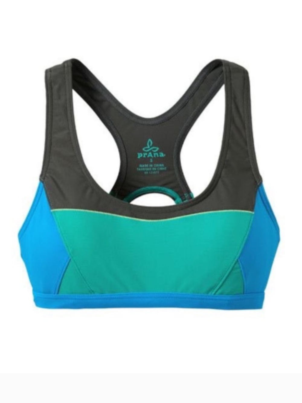 Prana Isma Bikini Sports Bra Top Small rare Green Blue Grey W1ISMA116 Beach